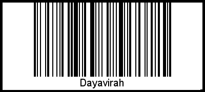 Barcode des Vornamen Dayavirah