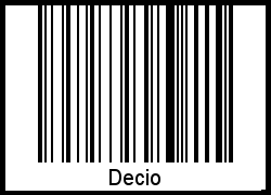 Interpretation von Decio als Barcode