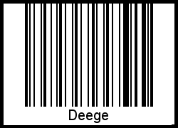 Deege als Barcode und QR-Code