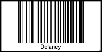 Der Voname Delaney als Barcode und QR-Code