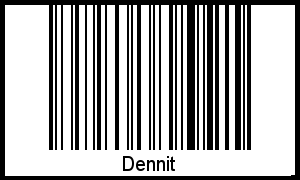 Dennit als Barcode und QR-Code