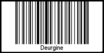 Der Voname Deurgine als Barcode und QR-Code