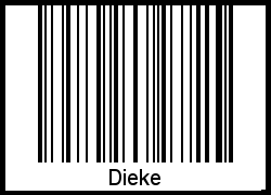 Dieke als Barcode und QR-Code