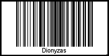 Der Voname Dionyzas als Barcode und QR-Code