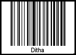 Ditha als Barcode und QR-Code