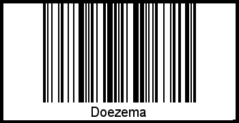 Der Voname Doezema als Barcode und QR-Code