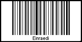 Der Voname Einraedi als Barcode und QR-Code