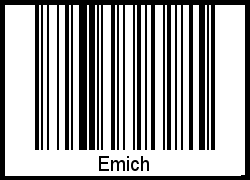 Der Voname Emich als Barcode und QR-Code