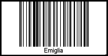 Emiglia als Barcode und QR-Code