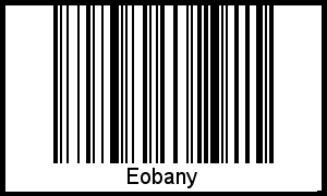 Der Voname Eobany als Barcode und QR-Code