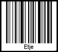 Barcode des Vornamen Etje