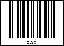 Der Voname Etsel als Barcode und QR-Code