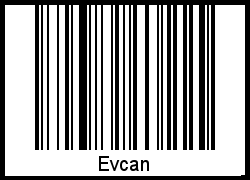 Barcode des Vornamen Evcan