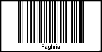 Der Voname Faghria als Barcode und QR-Code