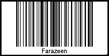 Der Voname Farazeen als Barcode und QR-Code