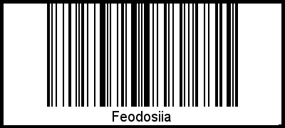 Feodosiia als Barcode und QR-Code