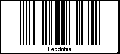 Der Voname Feodotiia als Barcode und QR-Code