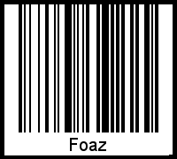 Der Voname Foaz als Barcode und QR-Code