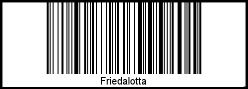 Friedalotta als Barcode und QR-Code