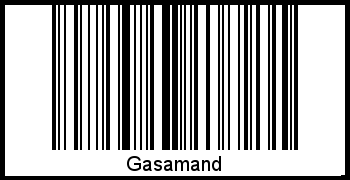 Der Voname Gasamand als Barcode und QR-Code