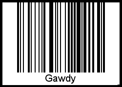 Interpretation von Gawdy als Barcode