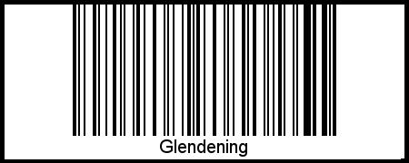 Barcode des Vornamen Glendening