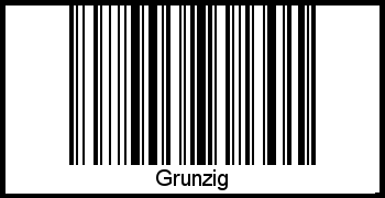 Grunzig als Barcode und QR-Code