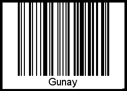 Barcode des Vornamen Gunay