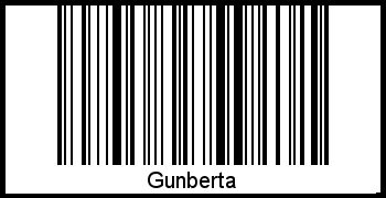 Gunberta als Barcode und QR-Code