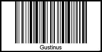 Der Voname Gustinus als Barcode und QR-Code