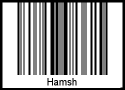 Barcode des Vornamen Hamsh