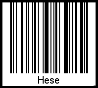 Der Voname Hese als Barcode und QR-Code