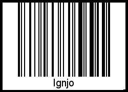 Barcode des Vornamen Ignjo