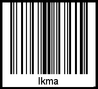 Der Voname Ikma als Barcode und QR-Code