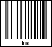 Der Voname Inia als Barcode und QR-Code