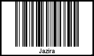 Der Voname Jazira als Barcode und QR-Code