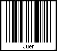 Der Voname Juer als Barcode und QR-Code