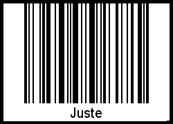 Interpretation von Juste als Barcode