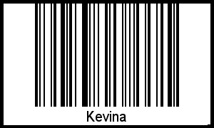 Der Voname Kevina als Barcode und QR-Code