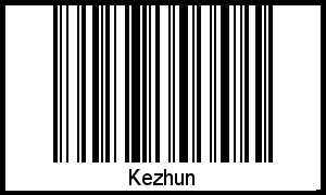 Der Voname Kezhun als Barcode und QR-Code