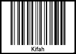 Der Voname Kifah als Barcode und QR-Code