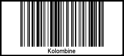 Der Voname Kolombine als Barcode und QR-Code