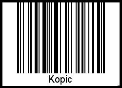 Der Voname Kopic als Barcode und QR-Code