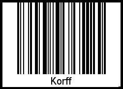 Barcode des Vornamen Korff