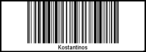 Der Voname Kostantinos als Barcode und QR-Code