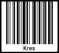 Der Voname Kres als Barcode und QR-Code