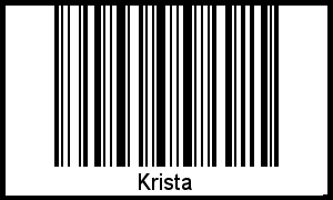 Der Voname Krista als Barcode und QR-Code