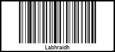 Der Voname Labhraidh als Barcode und QR-Code