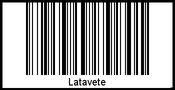 Der Voname Latavete als Barcode und QR-Code