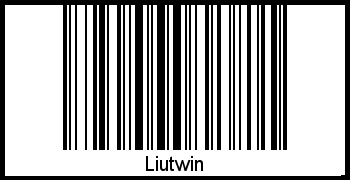 Der Voname Liutwin als Barcode und QR-Code